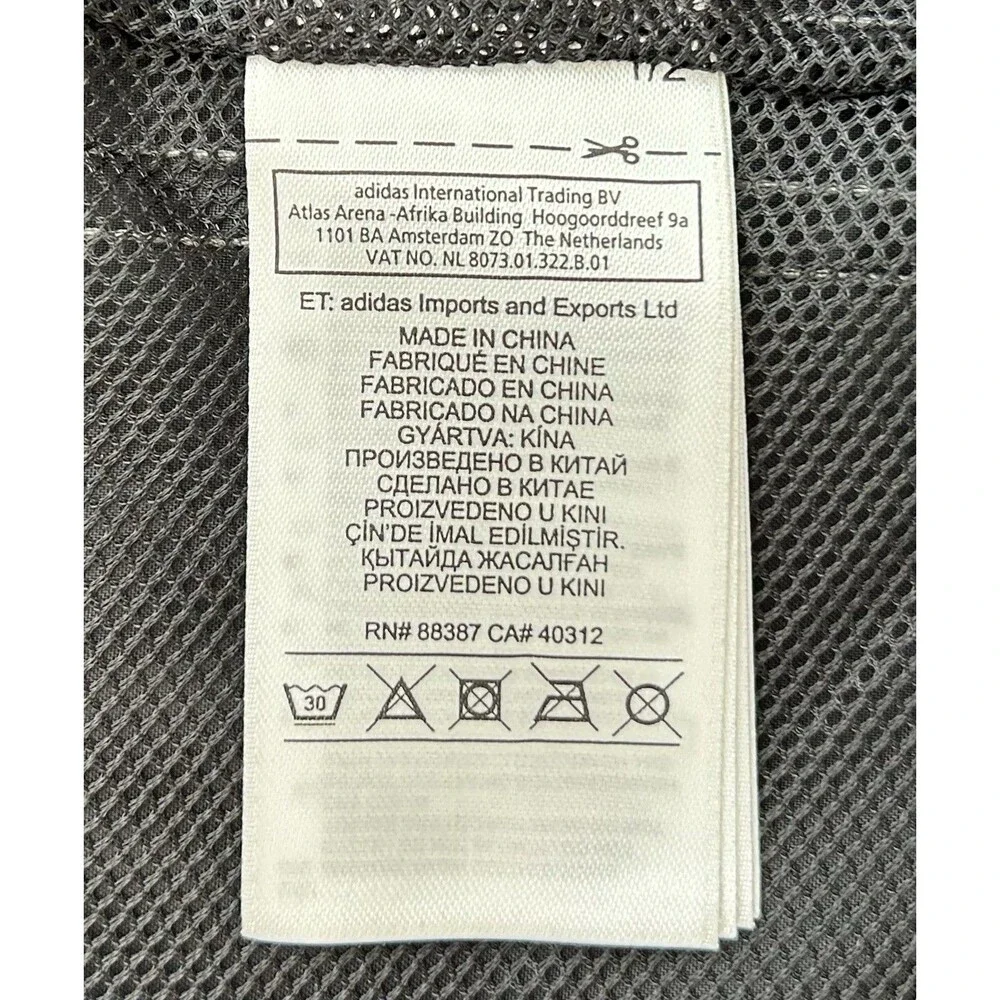 NWOT Adidas Valencia CF Youth Rain Jacket Windbreaker Black Hooded Size M 11-12